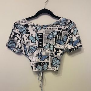 Love Streak top butterflies